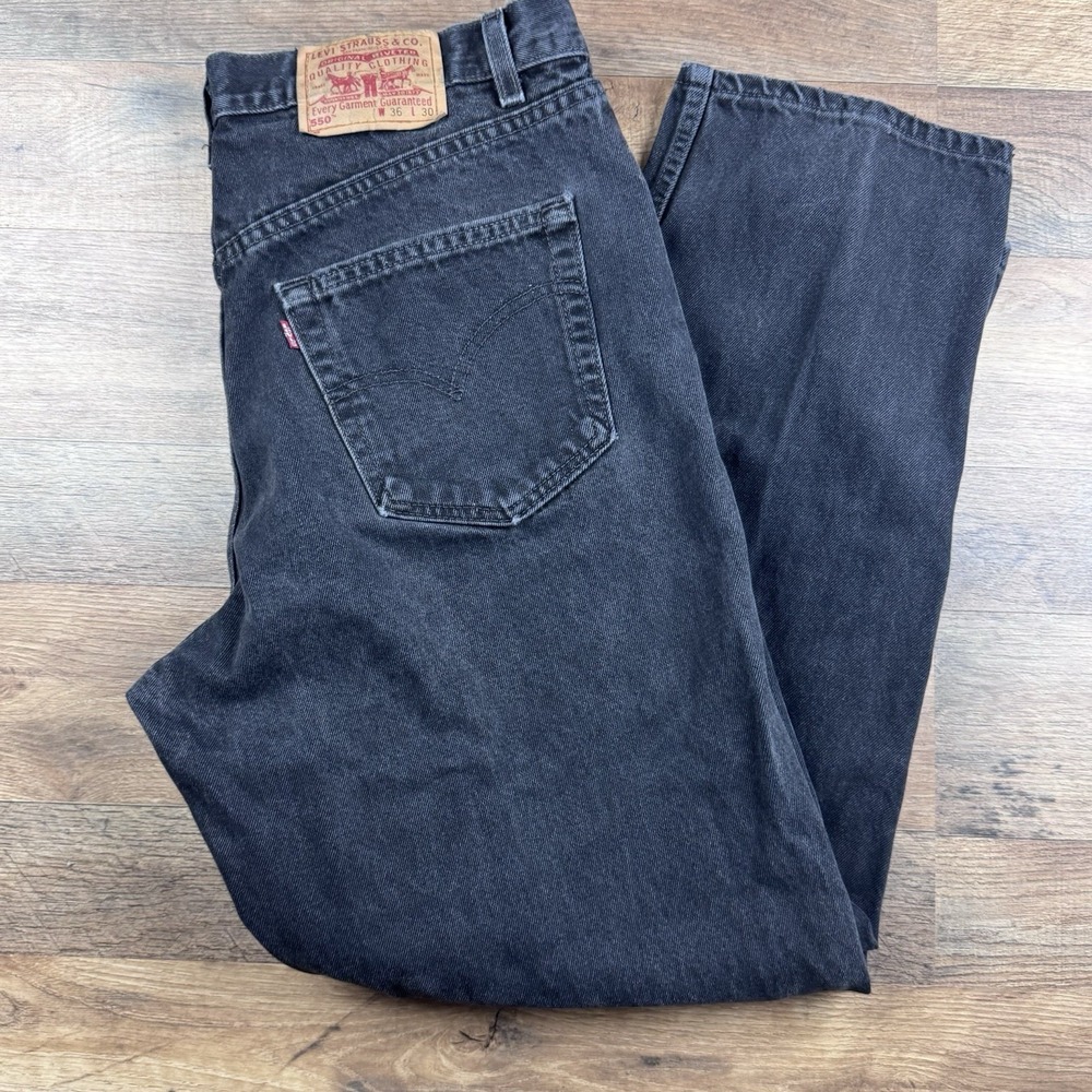 Vintage 2000 Black Levi's 550 Jeans Cotton Western Denim 36x30 USA